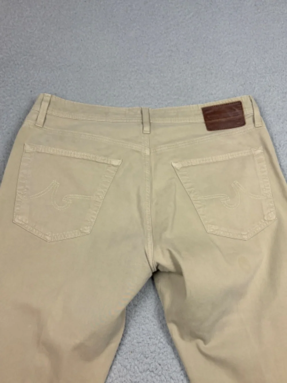 AG Adriano Goldschmied The Graduate Pants Men's 33x32 Khaki Beige Tailored Leg